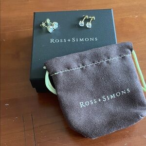 Ross-Simons Gold Tone CZ Stud Earrings - Set of Two